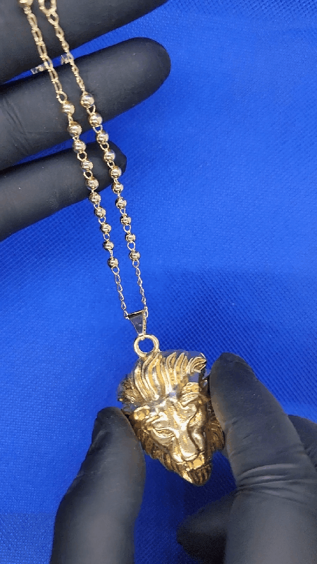 LION PEDANT + ROSARIO NECKLACE