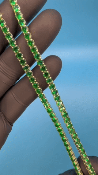 Tennis necklace green Stone