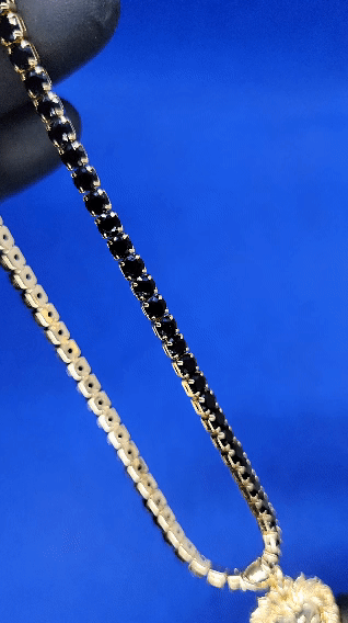 Necklace tennis + lion pedant