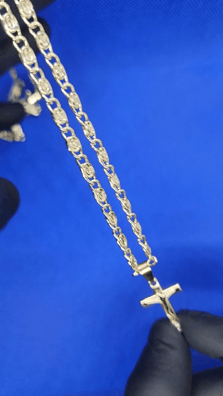 DOLLAR CHAIN + SMALL CROSS PEDANT