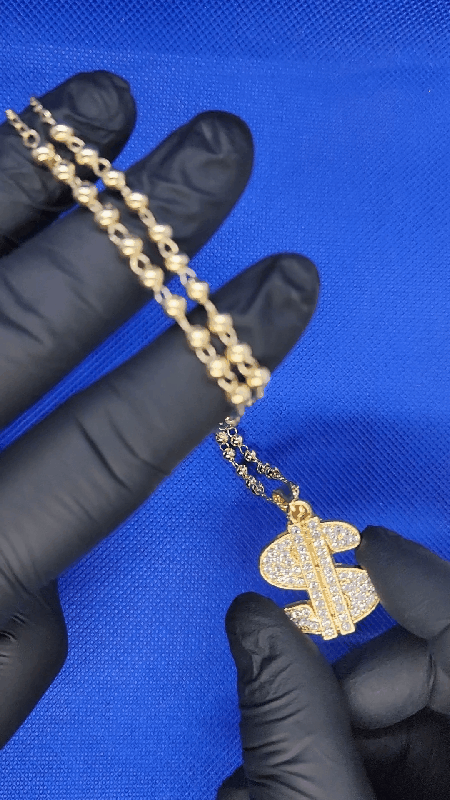 Dollar $ pedant + necklace