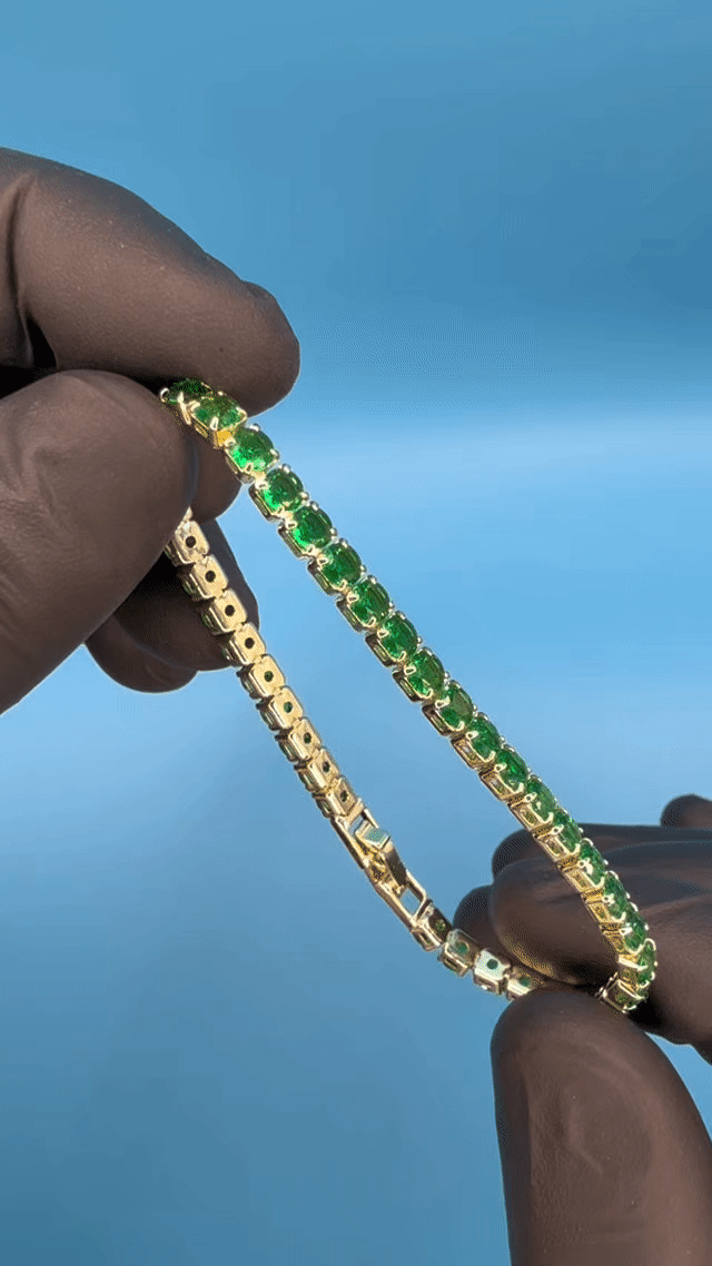 Tennis Bracelet green stones