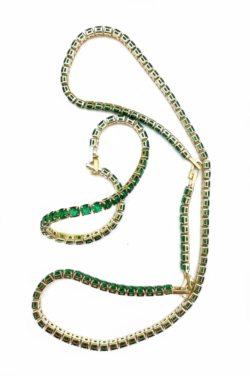 Necklace + bracelet tennis Grees stone
