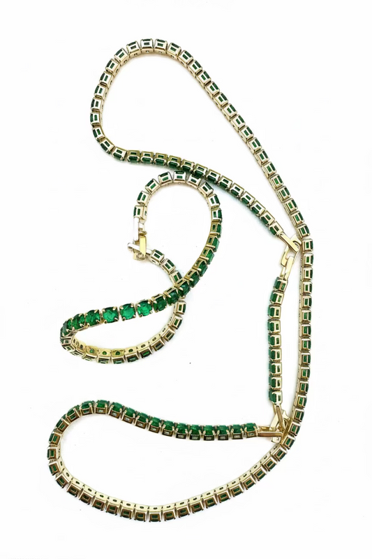 Necklace + bracelet tennis Grees stone