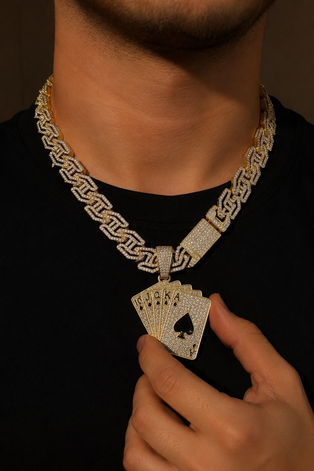 Cuban Necklace + Poker Pedant
