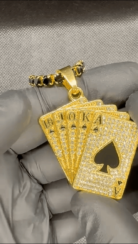 Poker card pedant + tennis necklace