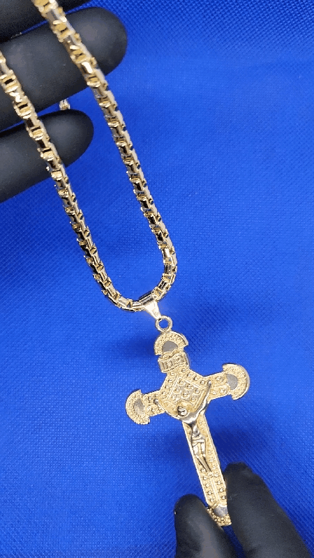 18k goldplated chain+ cross pedant
