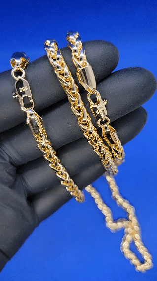 Necklace + bracelet 585 stamped