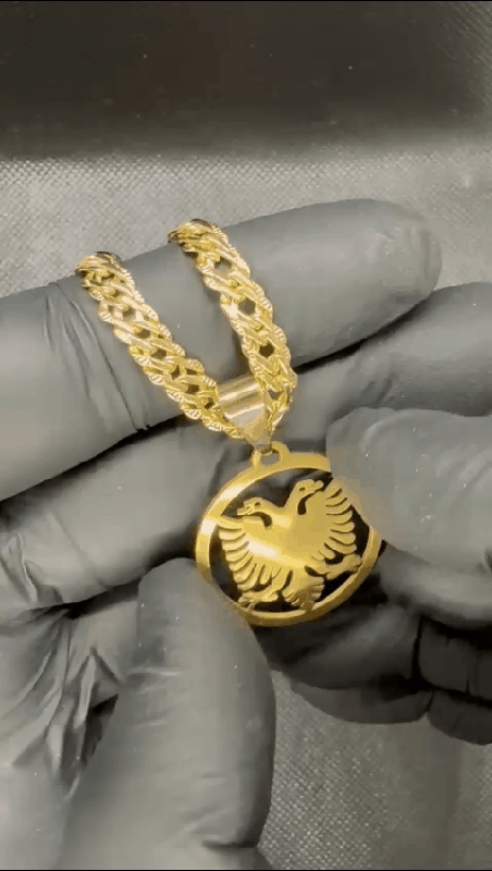 Albanian Eagle necklace 14k goldplated