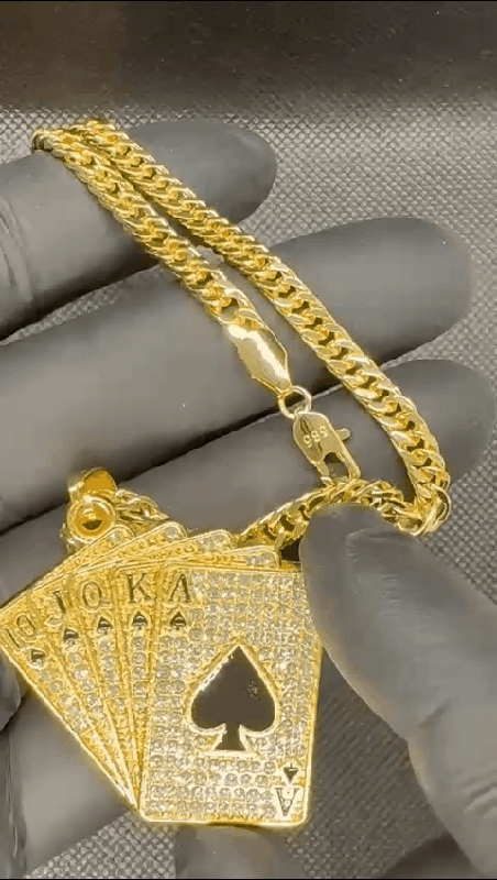 Casino necklace 14k goldplated